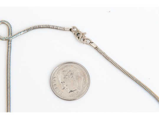 Sterling And Dark Mother Of Pearl Pendant Necklace