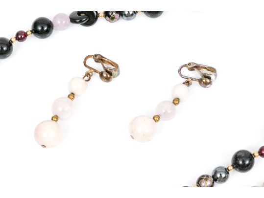 Lot Of Striking Beaded Necklaces Jewelry Including Onyx, Cultured Freshwater Pearl