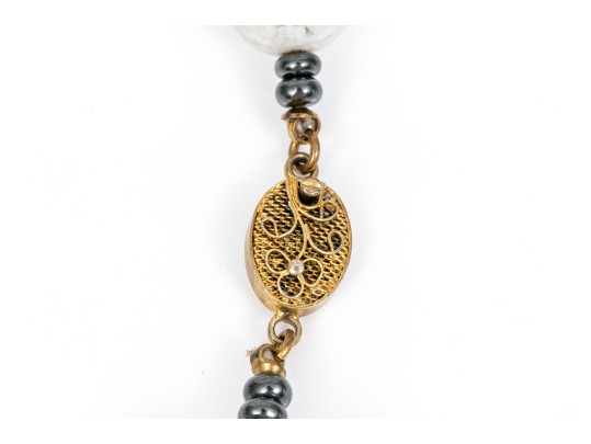 Lot Of Striking Beaded Necklaces Including A Black Cultured Pearl Necklace