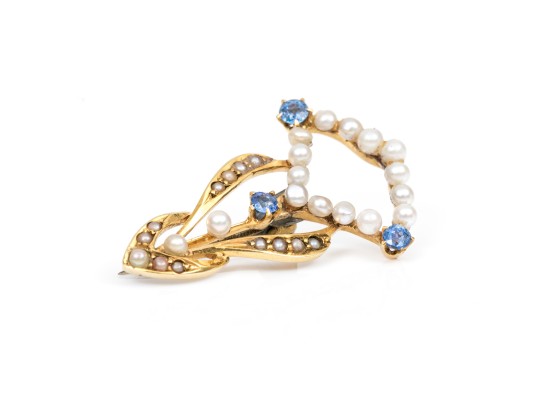 Lot Of Pretty Vintage Delicate Seed Pearl Jewelry Pieces, Including 18k Screwback Earrings