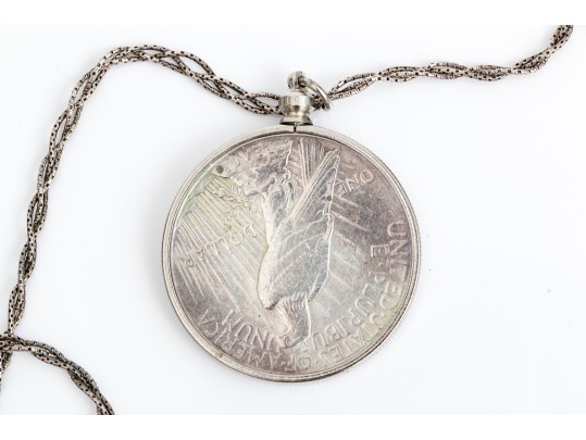 1928-S Peace Dollar On Sterling Chain Necklace