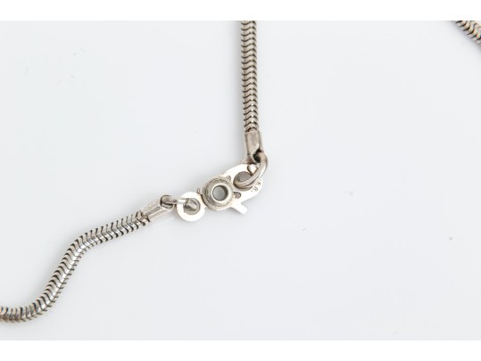 Sterling And Dark Mother Of Pearl Pendant Necklace