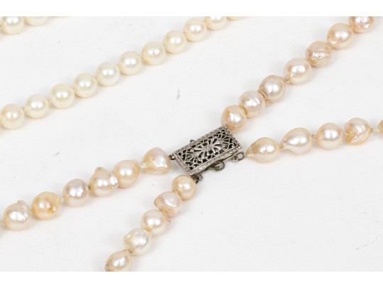 Lot Of Pretty Beaded Necklaces Including Cultured Pearl Strands