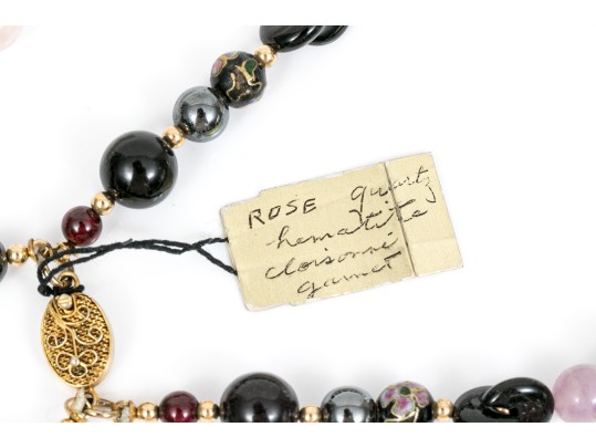 Lot Of Striking Beaded Necklaces Jewelry Including Onyx, Cultured Freshwater Pearl