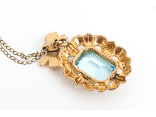 Lot Of Assorted Vintage Gold Filled Jewelry Pieces, Including Blue Fluorite Earrings