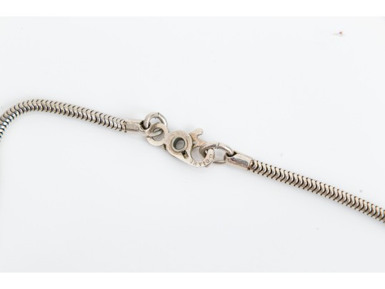 Sterling And Dark Mother Of Pearl Pendant Necklace