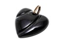 Baccarat Black Glass Heart And Sterling Pendant
