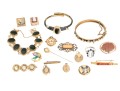 Lot Of Assorted Gold Filled Jewelry Pieces, Including Antique Bangle Bracelets
