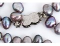 Pretty Double Strand Grey Cultured Freshwater Pearl Necklace