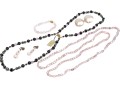 Lot Of Striking Beaded Necklaces Jewelry Including Onyx, Cultured Freshwater Pearl