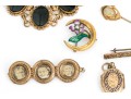 Lot Of Assorted Gold Filled Jewelry Pieces, Including Antique Bangle Bracelets
