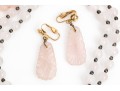 Pretty Lot Of Rose Quartz Jewelry, Assorted Necklaces And Earrings