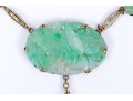 Classic 14K And Jade Vintage Necklace
