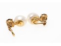 14K Smoky Quartz And Freshwater Pearl Clip Earrings