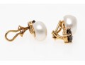 14K Smoky Quartz And Freshwater Pearl Clip Earrings
