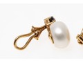 14K Smoky Quartz And Freshwater Pearl Clip Earrings