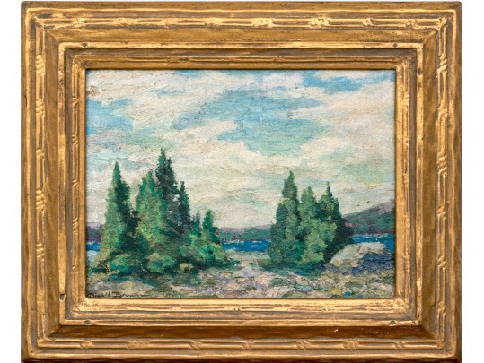 Abigail Brown (American, B. 1891) Oil On Board, Landscape