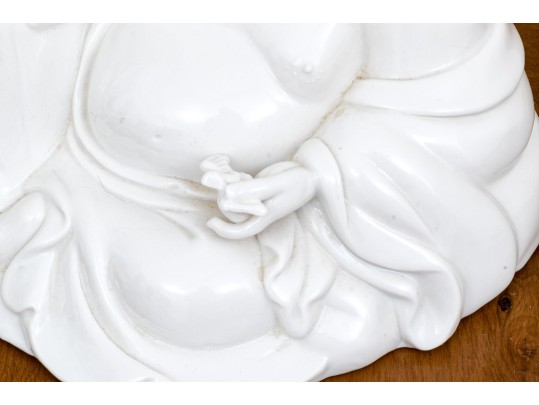 Chinese Blanc De Chine Porcelain Figure Of Hotei, 20th C. 