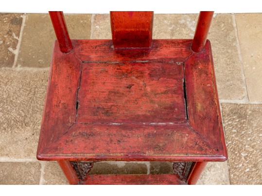 Chinese Carved And Lacquered Wedding Chair, 19th-20th C.