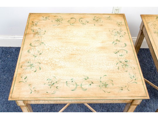 Pair Of Hand Painted End Tables