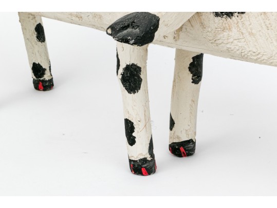 Miguel Rodriguez Carved And Painted Wooden Dog, “Santa Fe Dog's Don't Care”, 1993
