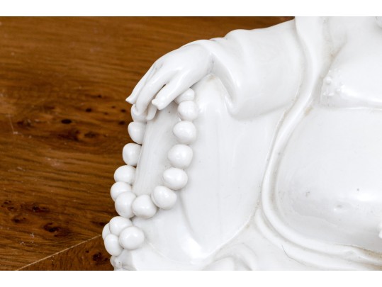 Chinese Blanc De Chine Porcelain Figure Of Hotei, 20th C. 