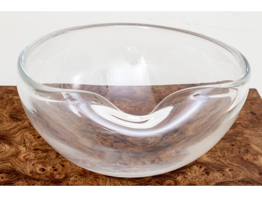 Impressive Glass Thumbprint Bowl In The Manner Of Tiffany & Co. Elsa Peretti