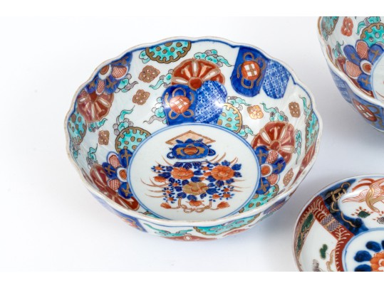 Collection Of Three Asian Imari Porcelain Bowls