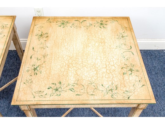 Pair Of Hand Painted End Tables