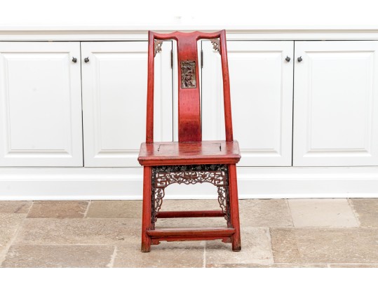 Chinese Carved And Lacquered Wedding Chair, 19th-20th C.