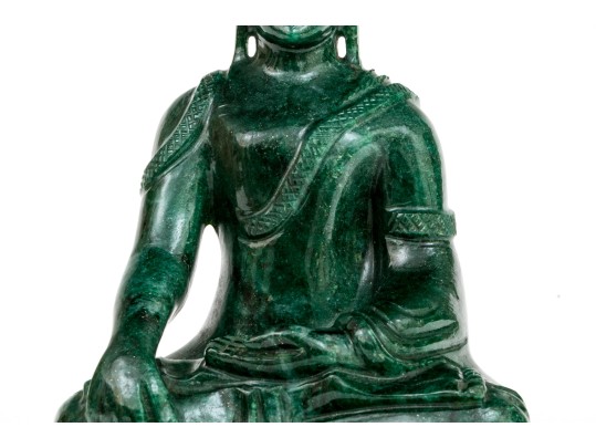 Chinese Carved Stone Seated Buddha, Possibly Aventurine