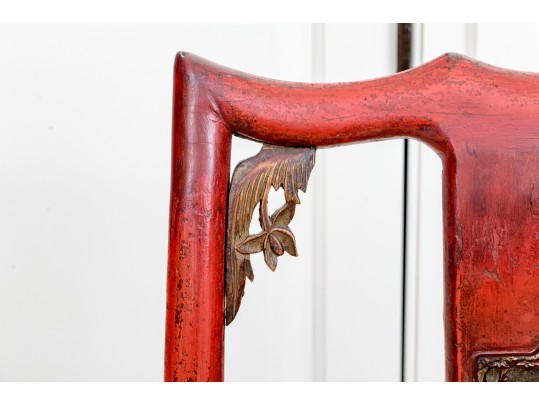 Chinese Carved And Lacquered Wedding Chair, 19th-20th C.