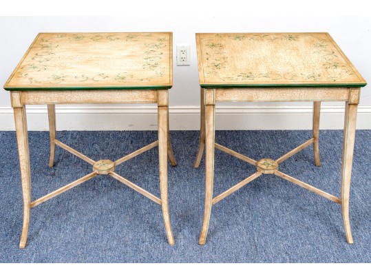 Pair Of Hand Painted End Tables