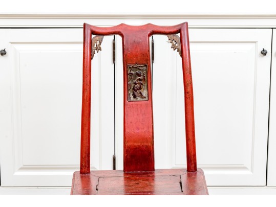 Chinese Carved And Lacquered Wedding Chair, 19th-20th C.