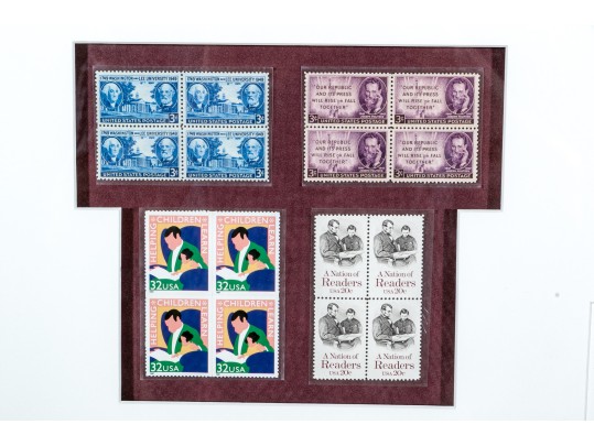 US Postal Stamp Set Collection With US Postmaster General Marvin Runyon Inscribed Brass Plaque