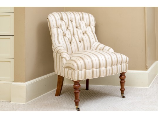 Handsome Tufted Upholstered Accent Chair