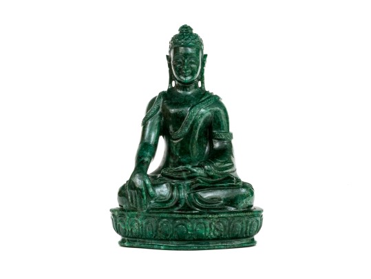 Chinese Carved Stone Seated Buddha, Possibly Aventurine