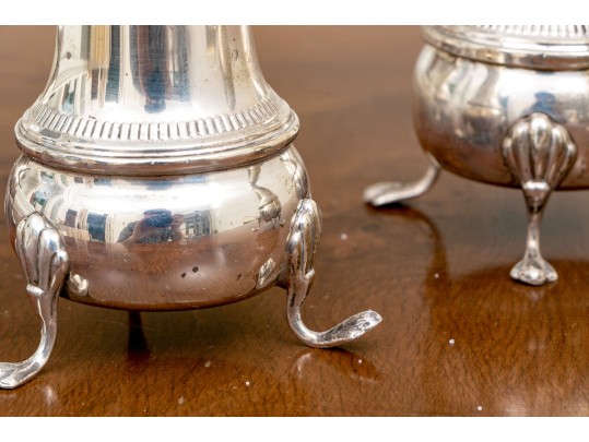 Set Of Four Crown Weight Sterling Salt And Pepper Shakers