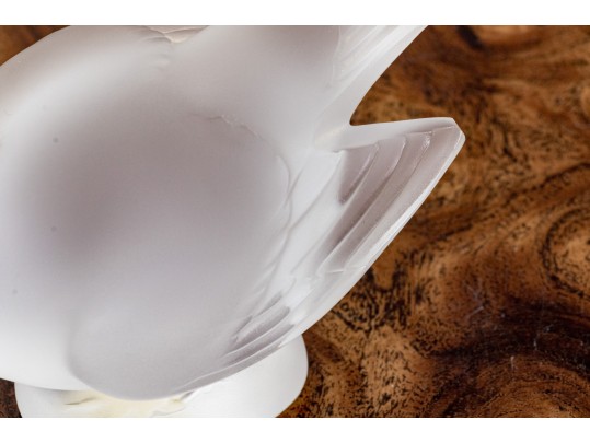 French, Lalique Frosted Crystal Sparrow