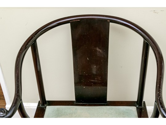 Chinese Carved Horseshoe Back Official's Chair, 19th-20th C.