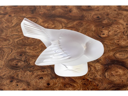 French, Lalique Frosted Crystal Sparrow