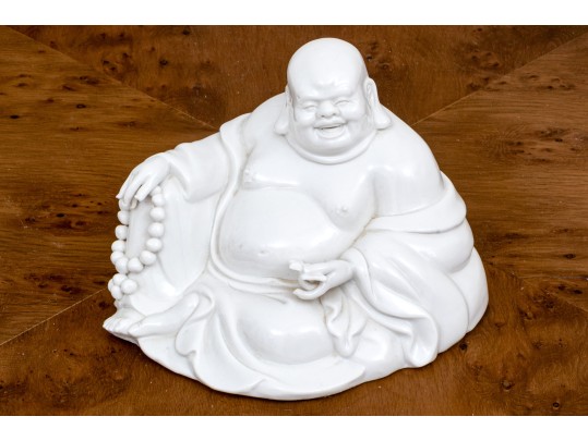 Chinese Blanc De Chine Porcelain Figure Of Hotei, 20th C. 