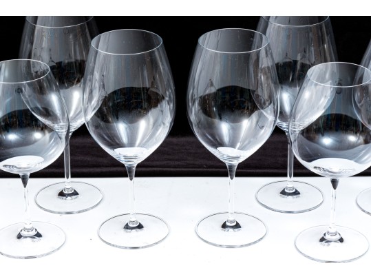 Set Of Eight Red And White Wine Goblets