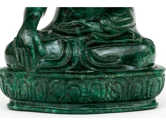 Chinese Carved Stone Seated Buddha, Possibly Aventurine