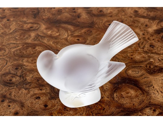French, Lalique Frosted Crystal Sparrow