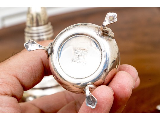 Set Of Four Crown Weight Sterling Salt And Pepper Shakers