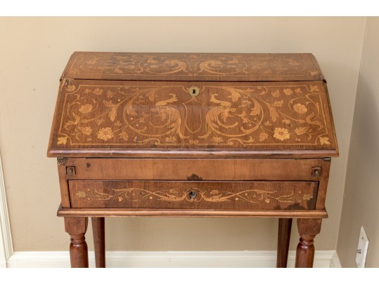 Antique Marquetry Slantfront Desk