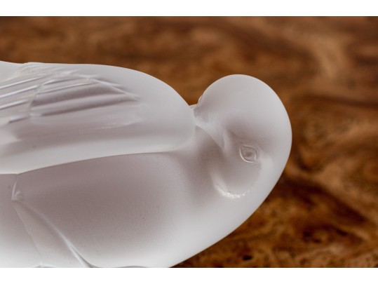 French, Lalique Frosted Crystal Sparrow