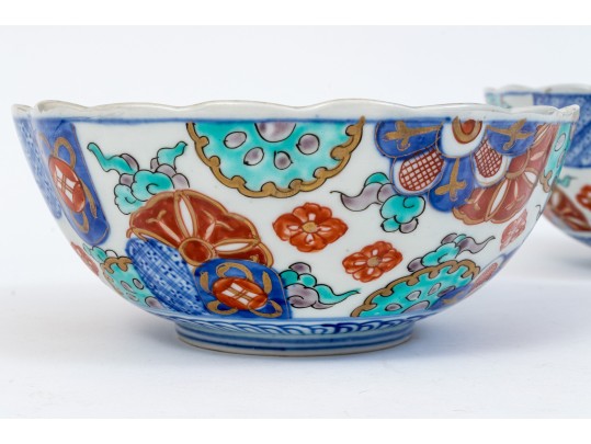 Collection Of Three Asian Imari Porcelain Bowls