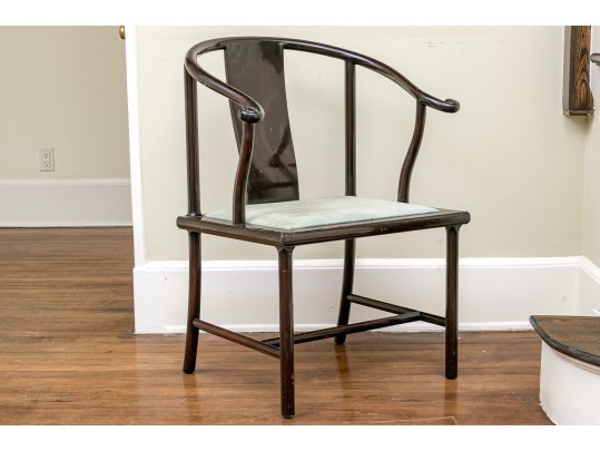 Chinese Carved Horseshoe Back Official's Chair, 19th-20th C.